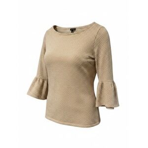 Talbots Tan Polka Dot Bell Sleeve Top‎ size Large  perfect for Career Casual